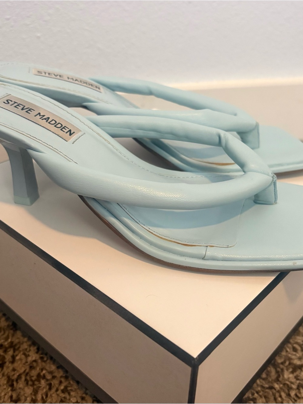 Steve Madden Light Blue Kitten Heel Sandals
